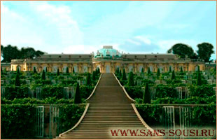 Дворец Сан-Суси - лестница через виноградную террасу. Потсдам / www.sans-souci.ru